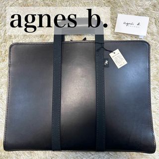 アニエスベー(agnes b.)の【新品・タグ付き】アニエスベーボヤージュ ビジネスバッグ 黒 レザー A4可(ビジネスバッグ)