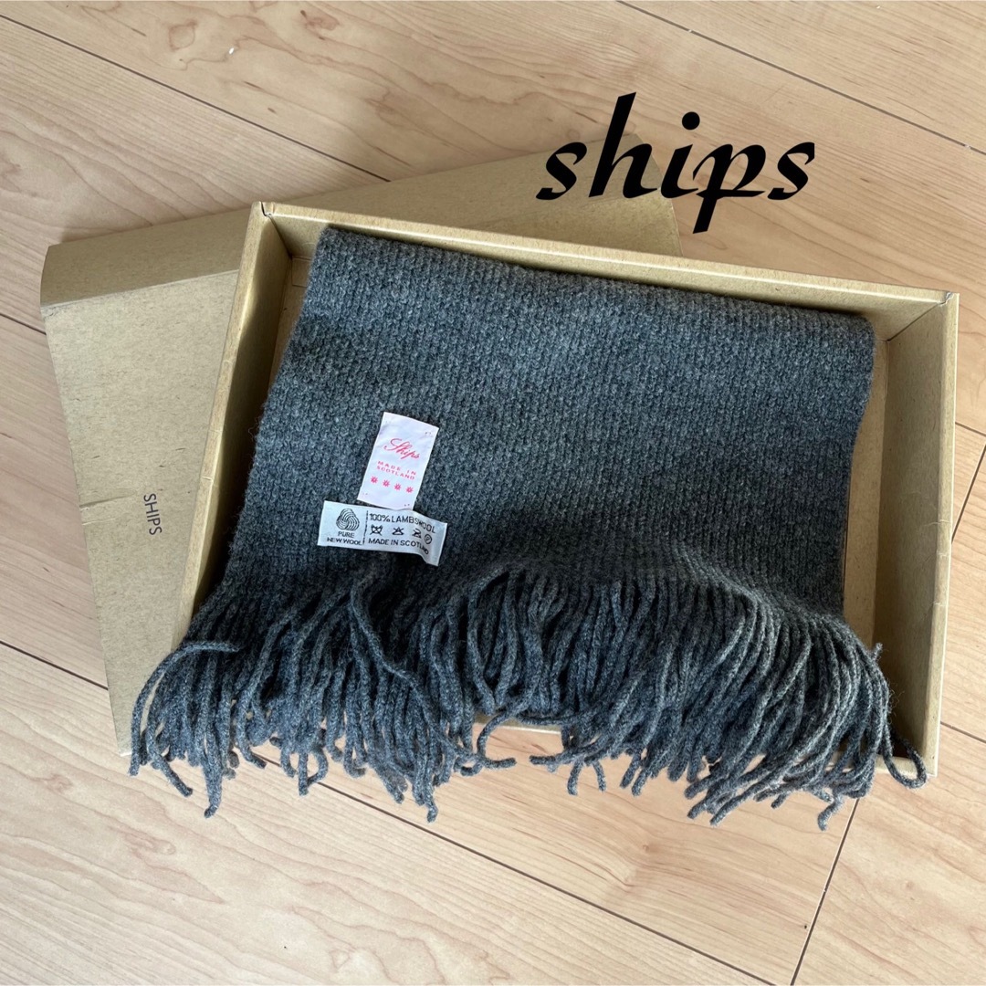 SHIPS(シップス)の未使用　ships シップスラムウールマフラー男女兼用 レディースのファッション小物(マフラー/ショール)の商品写真