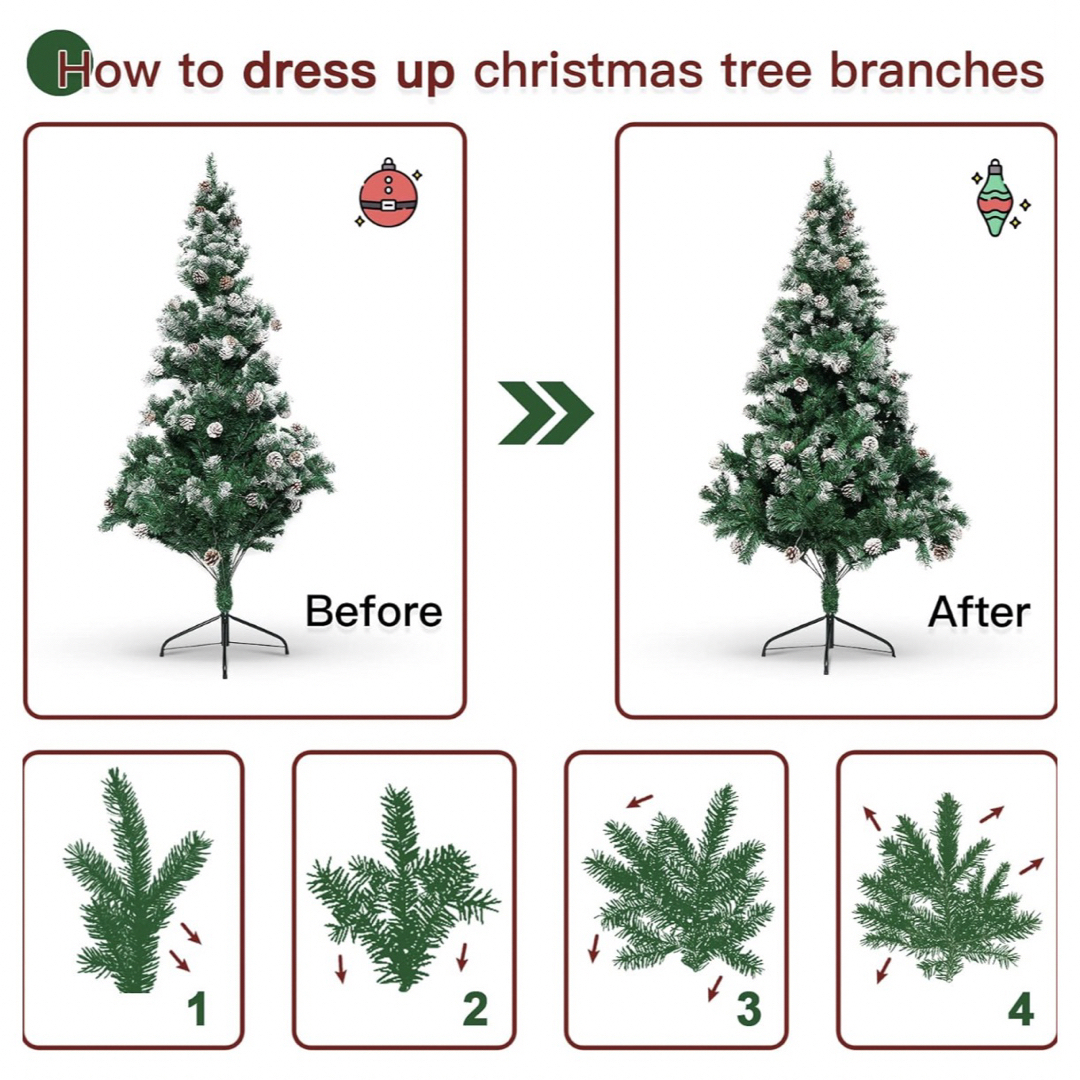クリスマスツリー 180cm スノーツリー 北欧 組み立て簡単 おしゃれ