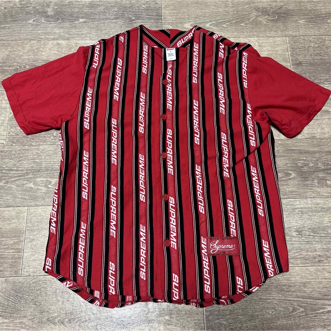 【M】Supreme Jacquard Logo Baseball Jersey