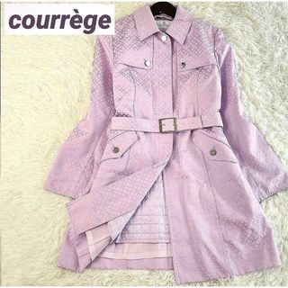 クレージュ　courreges 　ダッフルコート　ロング　ライトパープル　M