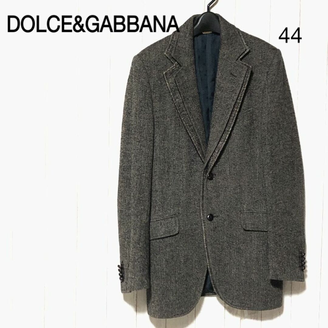 DOLCE&GABBANA(ドルチェアンドガッバーナ)のドルチェ＆ガッバーナ レイヤード ウールヘリンボーン ツイードジャケット 44 メンズのジャケット/アウター(テーラードジャケット)の商品写真