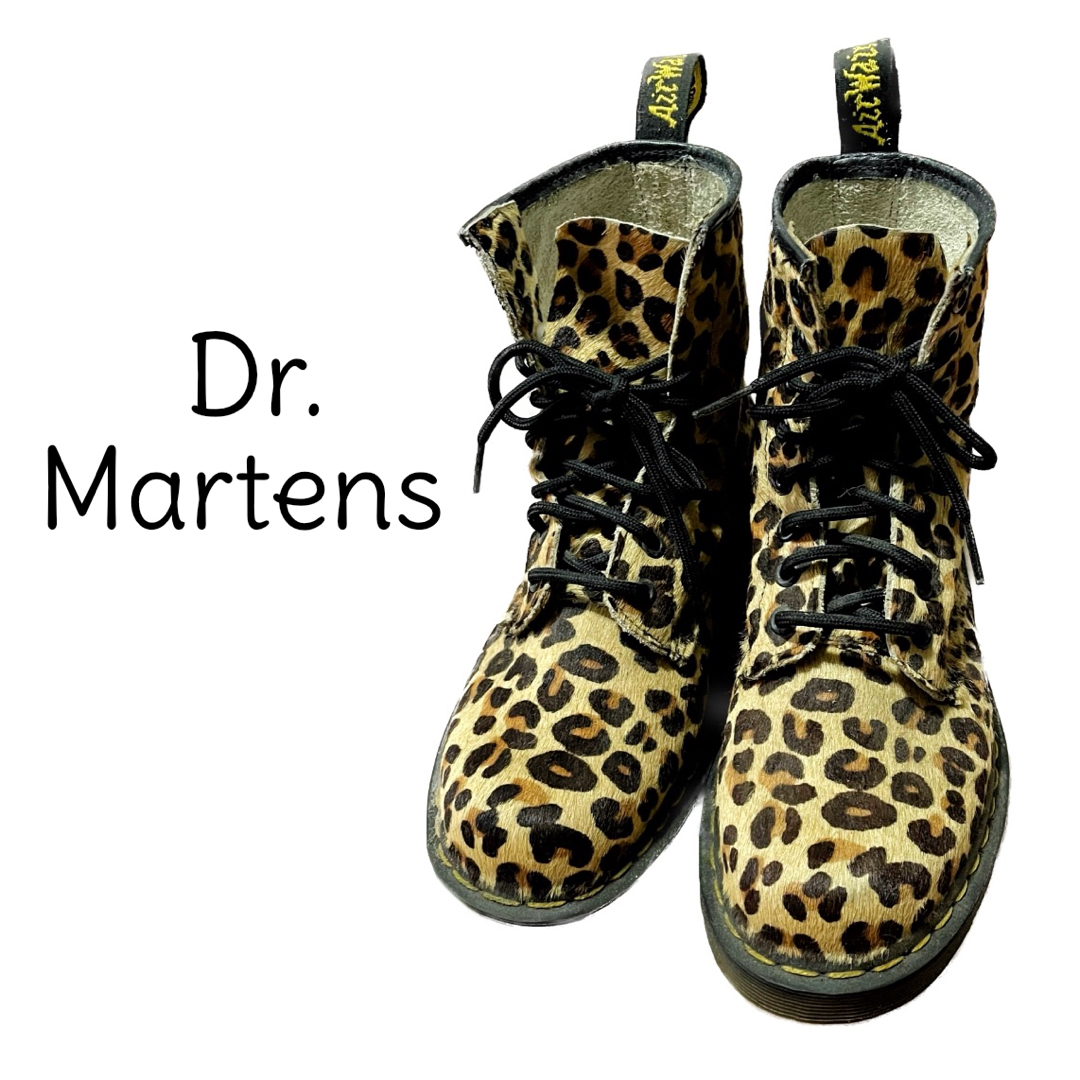 Dr.Martens(ドクターマーチン)のDr.Martens【美品】ハラコ レオパード柄 8ホール ブーツ レディースの靴/シューズ(ブーツ)の商品写真