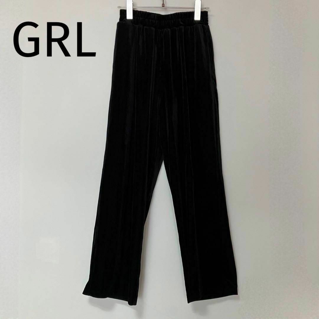 GRL(グレイル)のks122 GRL グレイル カジュアルパンツ F 黒 ウエストゴム レディースのパンツ(カジュアルパンツ)の商品写真