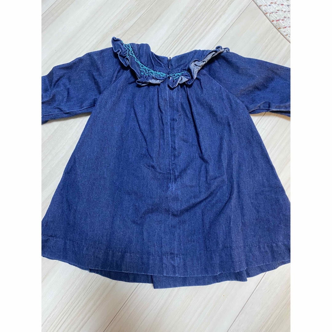 Jacadi(ジャカディ)のジャカディ Jacadi デニムワンピース　12M キッズ/ベビー/マタニティのベビー服(~85cm)(ワンピース)の商品写真