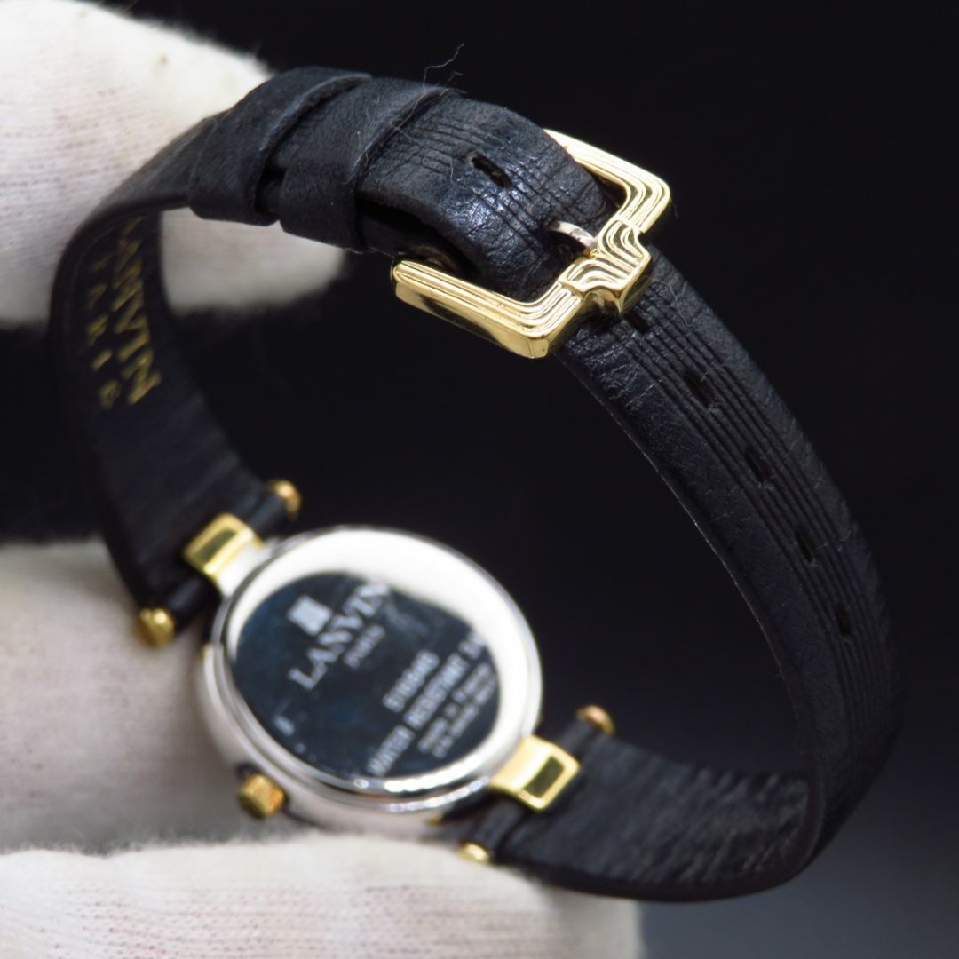 LANVIN 腕時計 デイト フランス製 ラウンドフェイス