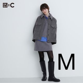 ユニクロ(UNIQLO)のUNIQLO  ユニクロ　プレミアムラムミニスカート　グレー(ミニスカート)