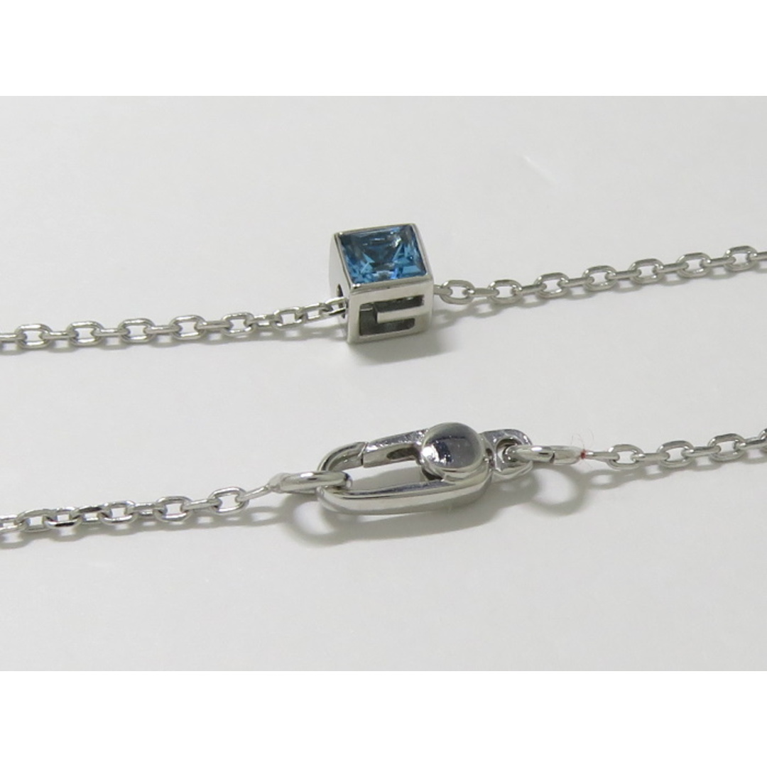 GUCCI - GUCCI ネックレス Gロゴ キューブ ブルートパーズ 750WG GUCCI - GUCCI ネックレス Gロゴ キューブ ブルートパーズ 750WG