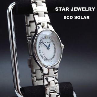 スタージュエリー(STAR JEWELRY)のSTAR JEWELRY Eco ソーラー腕時計 1P シェル文字盤 立体風防(腕時計)