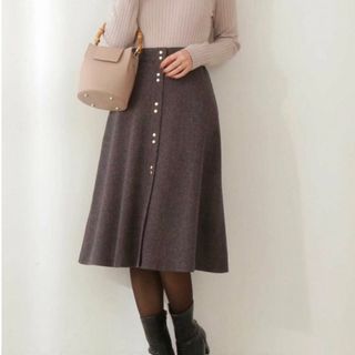 プロポーションボディドレッシング(PROPORTION BODY DRESSING)の【最安】プロポーション　フロントボタンフレアスカート　ロングスカート　秋冬(ロングスカート)