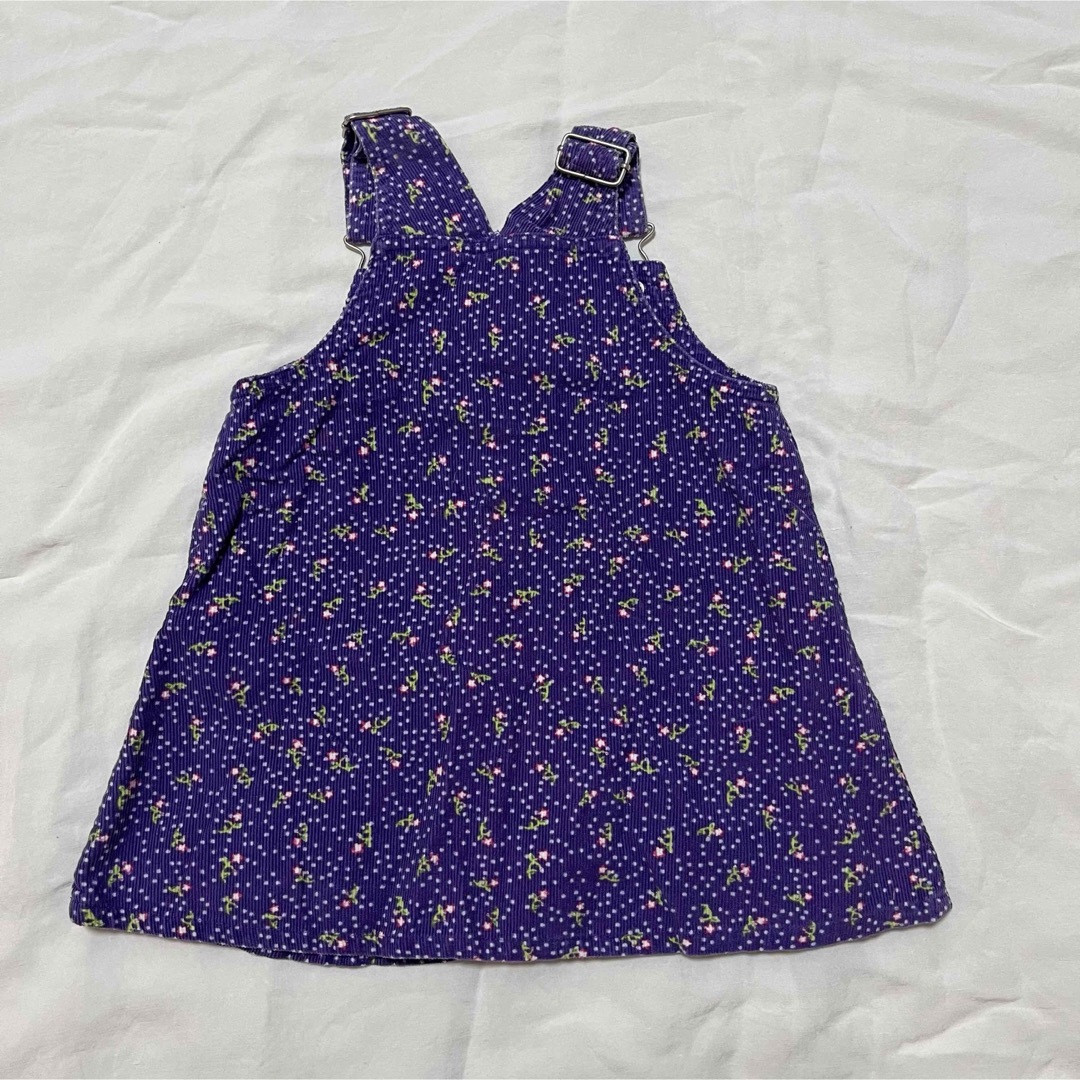 【専用】vintage 古着 プーさん ワッペン 花柄 ジャンパースカート キッズ/ベビー/マタニティのキッズ服女の子用(90cm~)(ワンピース)の商品写真