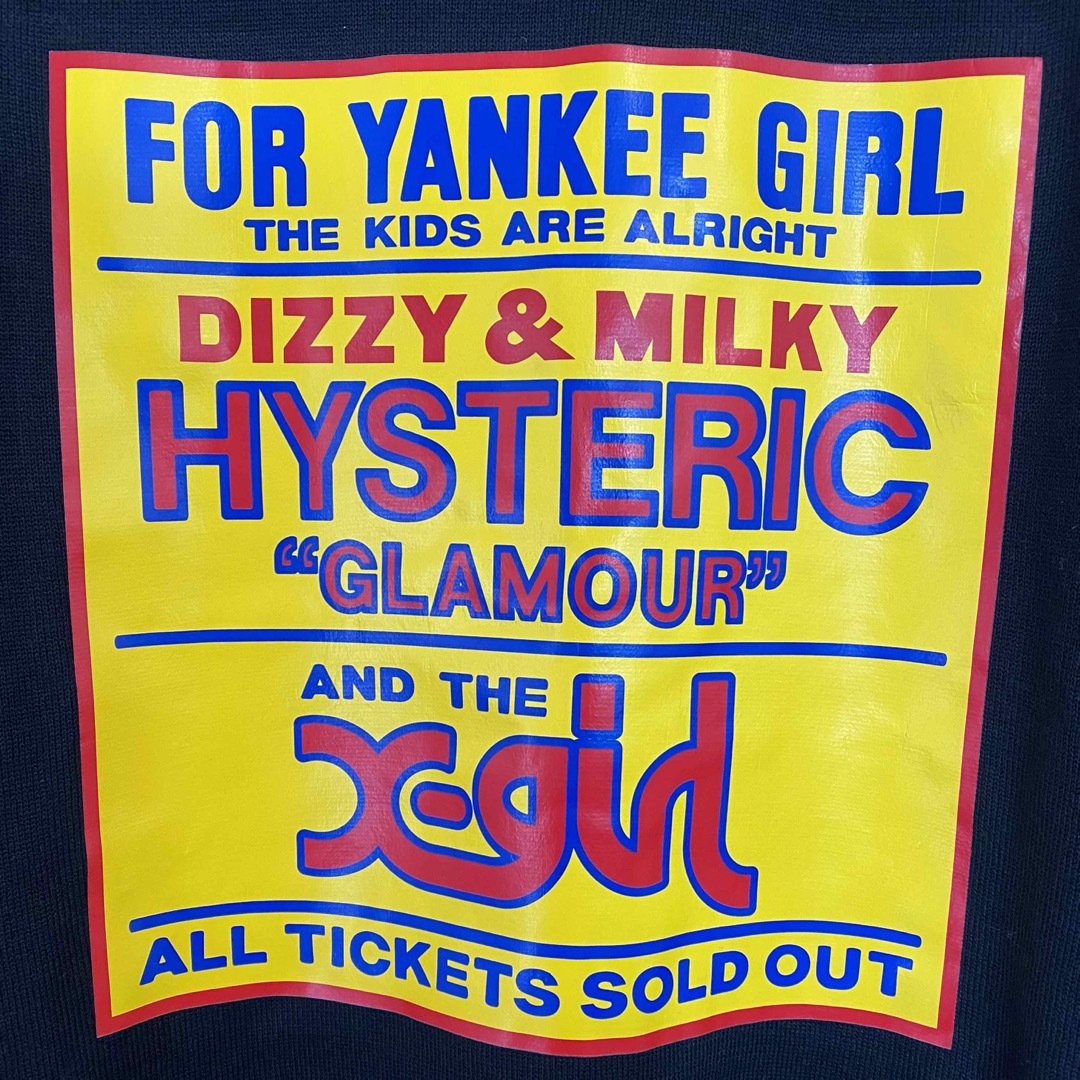 HYSTERIC GLAMOUR(ヒステリックグラマー)の新品 HYSTERIC GLAMOUR コラボ X-girl カーディガン 黒 レディースのトップス(カーディガン)の商品写真