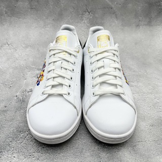 adidas - 【極美品】adidas スタンスミス W ホワイト 金ロゴ 花柄刺繍 
