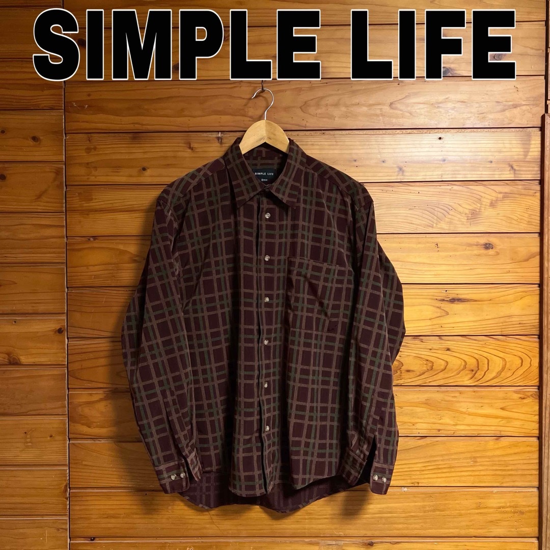 SIMPLE LIFE(シンプルライフ)のシンプルライフ　チェック　シャツ　medium メンズのトップス(シャツ)の商品写真