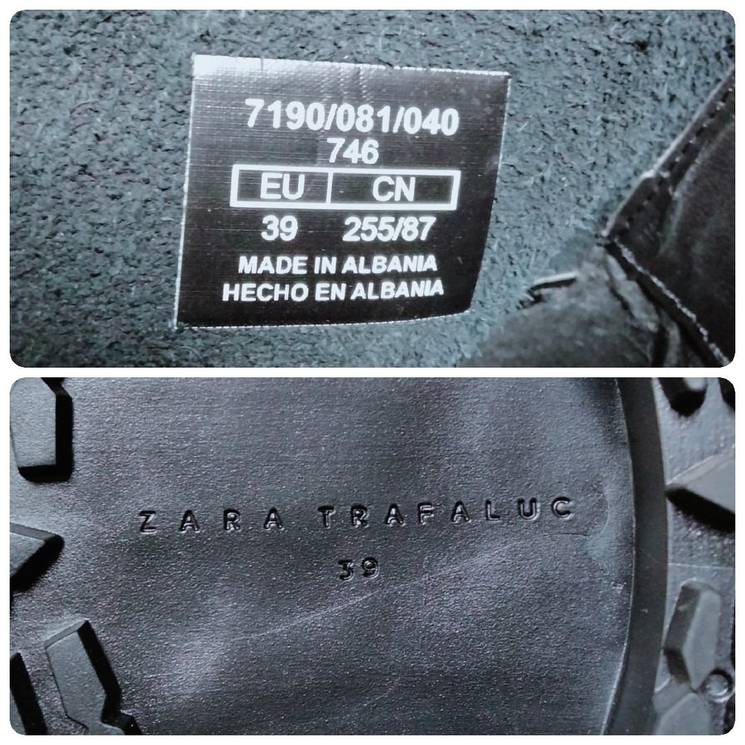 ZARA(ザラ)のZARA ザラ センタージップ ブーツ 39 レザー 本革 ブラック レディースの靴/シューズ(ブーツ)の商品写真