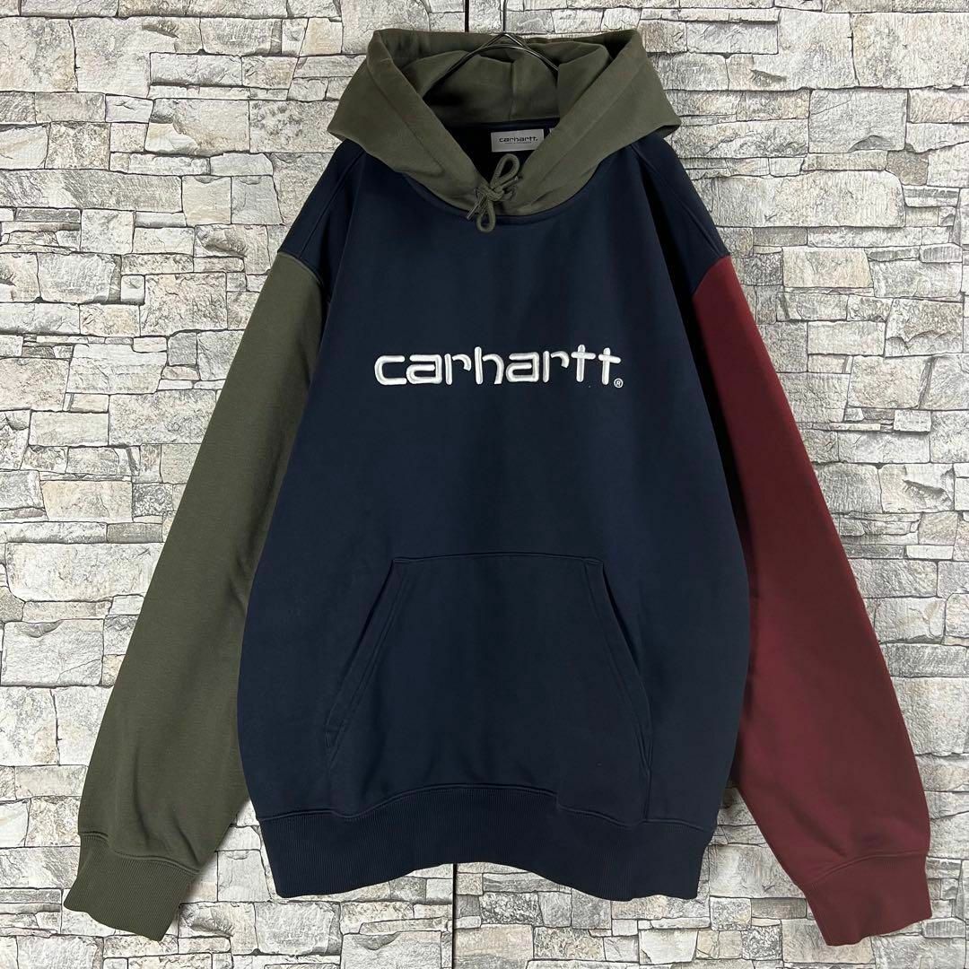 carhartt(カーハート)の【希少マルチカラー】 カーハート パーカー 刺繍ロゴ　即完モデル メンズのトップス(パーカー)の商品写真