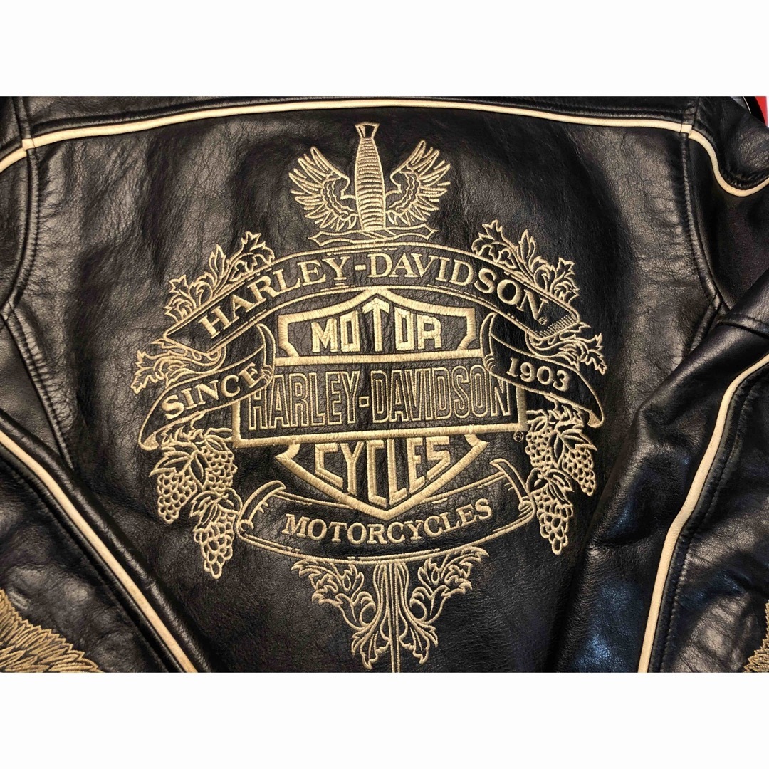 Harley Davidson - 【稀少!金糸刺繍!限定品!】山羊&牛革ハーレー Harley Davidson - 【稀少!金糸刺繍!限定品!】山羊&牛革ハーレー