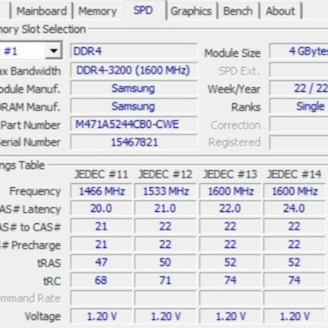 SAMSUNG(サムスン)のSamsung PC4 DDR4-3200 8GB(4GB 2枚) ノートメモリ スマホ/家電/カメラのPC/タブレット(PCパーツ)の商品写真