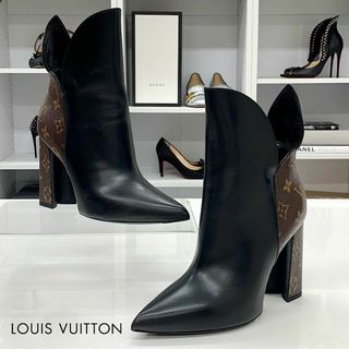 ルイヴィトン(LOUIS VUITTON)の6563 未使用 ヴィトン レザー モノグラム アンクルブーツ ブラック(ブーツ)