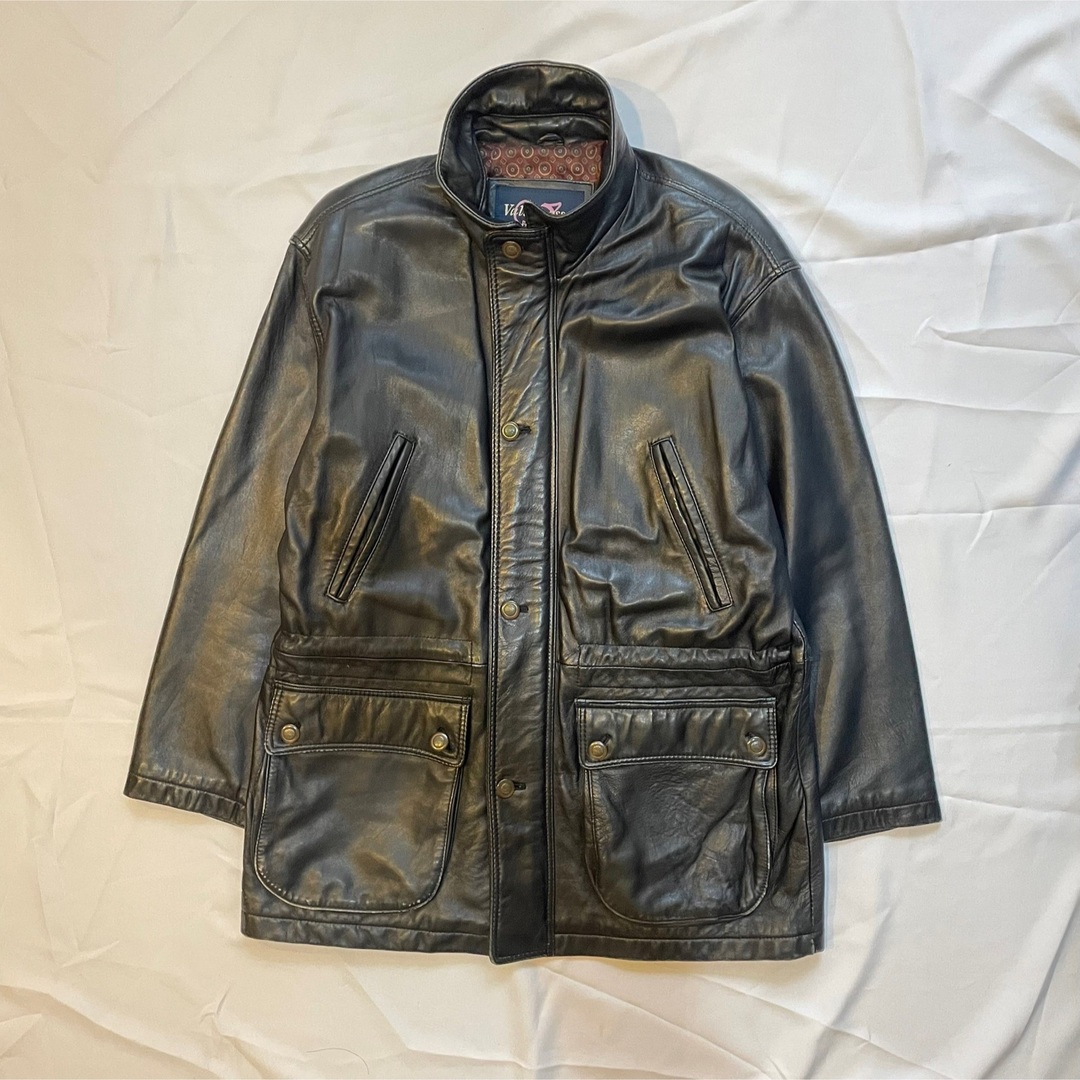 vintage lether jacket coat レディースのジャケット/アウター(ライダースジャケット)の商品写真