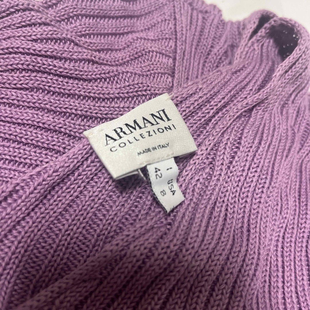 ARMANI COLLEZIONI(アルマーニ コレツィオーニ)のARMANI  アルマーニ　ニットトップス　半袖　42 レディースのトップス(ニット/セーター)の商品写真