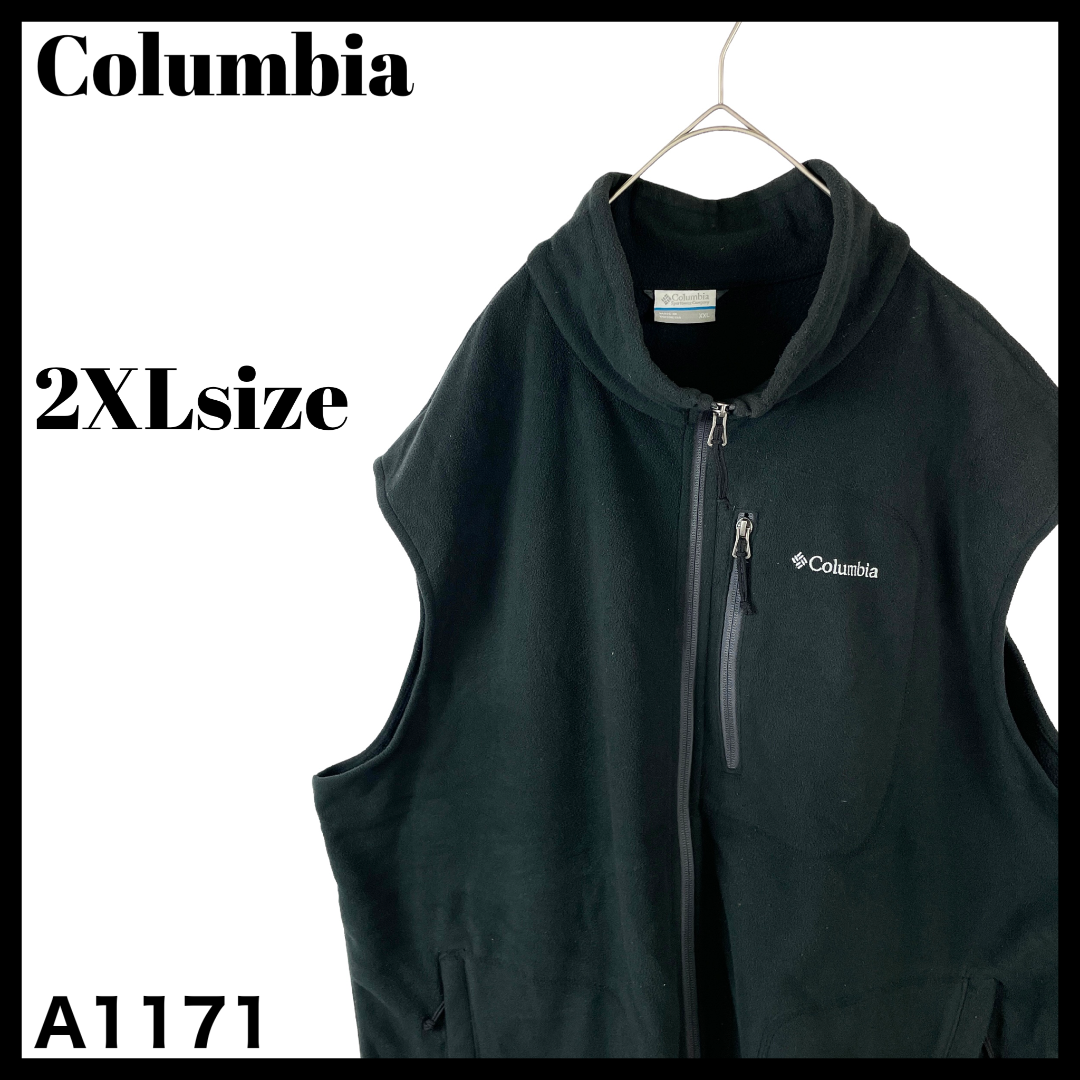 Columbia(コロンビア)の大きいサイズ US/2XL コロンビア フリースベスト ブラック 黒 メンズ メンズのトップス(ベスト)の商品写真