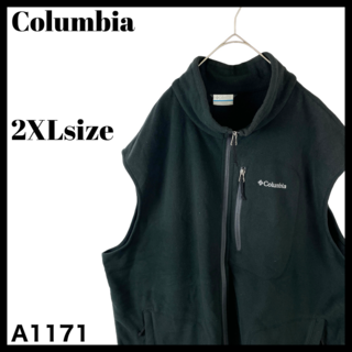 コロンビア(Columbia)の大きいサイズ US/2XL コロンビア フリースベスト ブラック 黒 メンズ(ベスト)