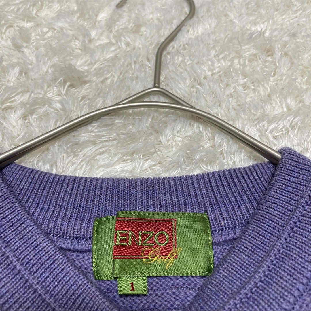 KENZO ケンゾー　柄ニット　マルチカラー　刺繍　デザイン　肉厚　レトロ メンズのトップス(ニット/セーター)の商品写真