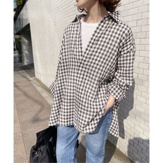 スピックアンドスパン(Spick & Span)の【着用1回★Spic&Span】スピック&スパン ギンガムチェックビッグシャツ(シャツ/ブラウス(長袖/七分))