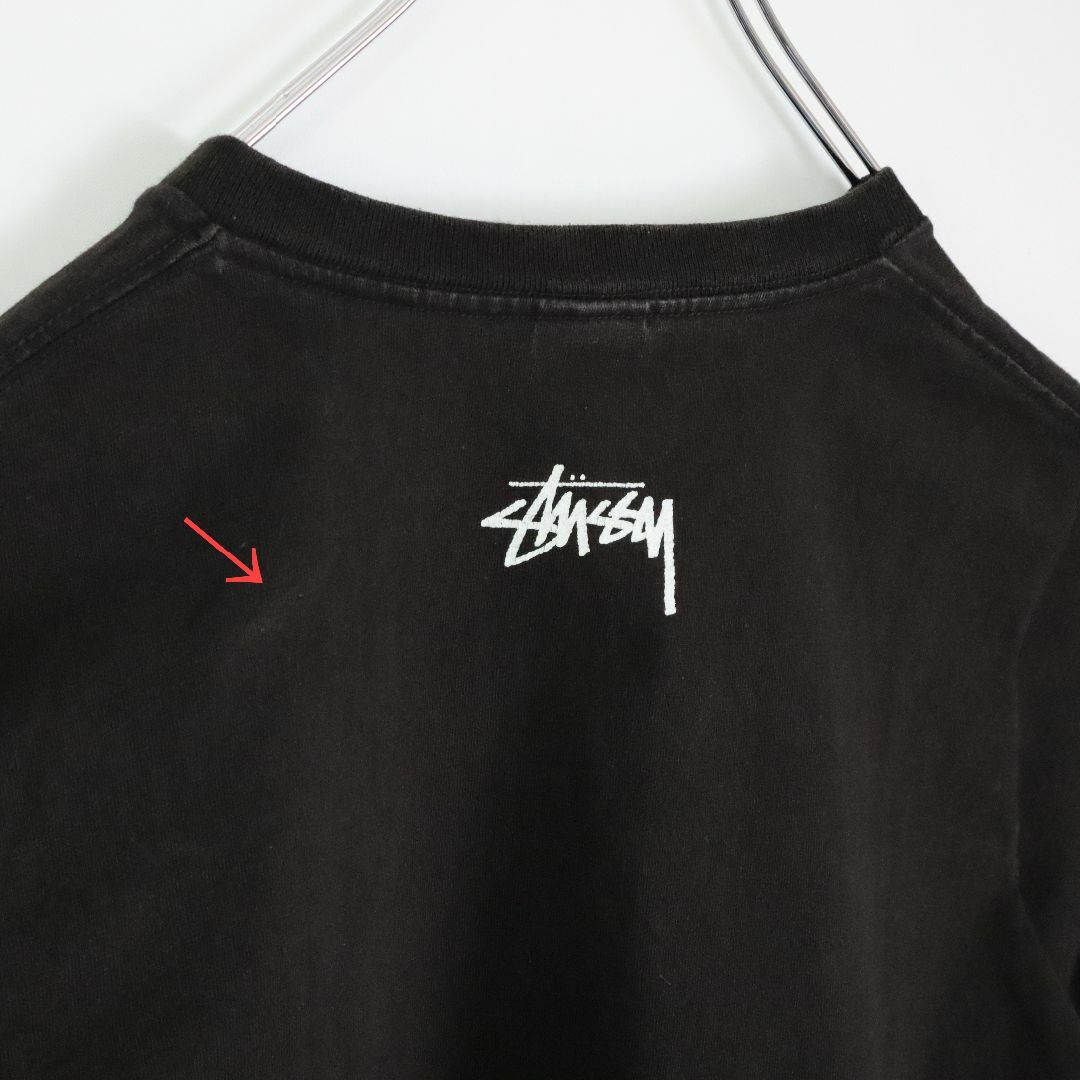 STUSSY(ステューシー)の【希少】ステューシー／ロンT　ビッグロゴ　ストックロゴ　メキシコ製　Sサイズ　黒 メンズのトップス(Tシャツ/カットソー(七分/長袖))の商品写真