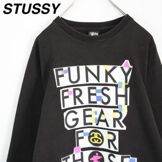 ステューシー(STUSSY)の【希少】ステューシー／ロンT　ビッグロゴ　ストックロゴ　メキシコ製　Sサイズ　黒(Tシャツ/カットソー(七分/長袖))