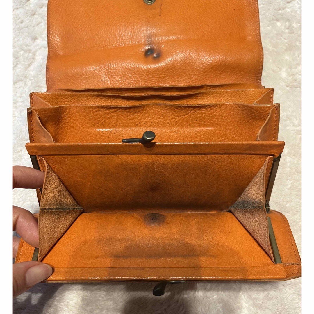 IL BISONTE(イルビゾンテ)のイルビゾンテ　長財布　がま口　オレンジ レディースのファッション小物(財布)の商品写真