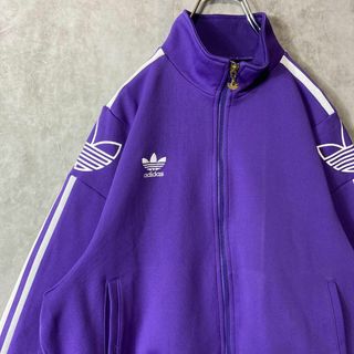 90'sadidasアディダストラックジャケットジャージパープル紫Lエヴァカラー