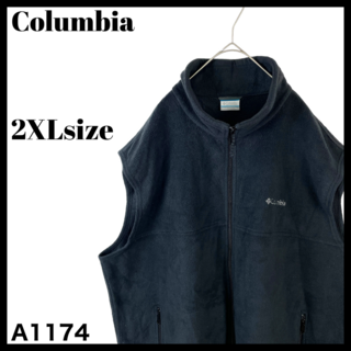 コロンビア(Columbia)の人気 コロンビア フリースベスト 秋冬 メンズ 2XL ブラック 黒 重ね着(ベスト)