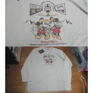 ディズニー(Disney)の新品 ディズニー ミッキー ミニー コラボ キャンプ Tシャツ ロンT 3L(Tシャツ/カットソー(七分/長袖))