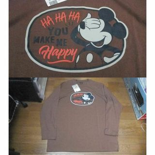 ディズニー(Disney)の新品 ミッキー 100周年記念 ワークマン コラボ ロング Tシャツ ロンT3L(Tシャツ/カットソー(七分/長袖))