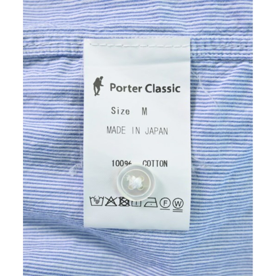 PORTER CLASSIC - PORTER CLASSIC カジュアルシャツ M 青x白