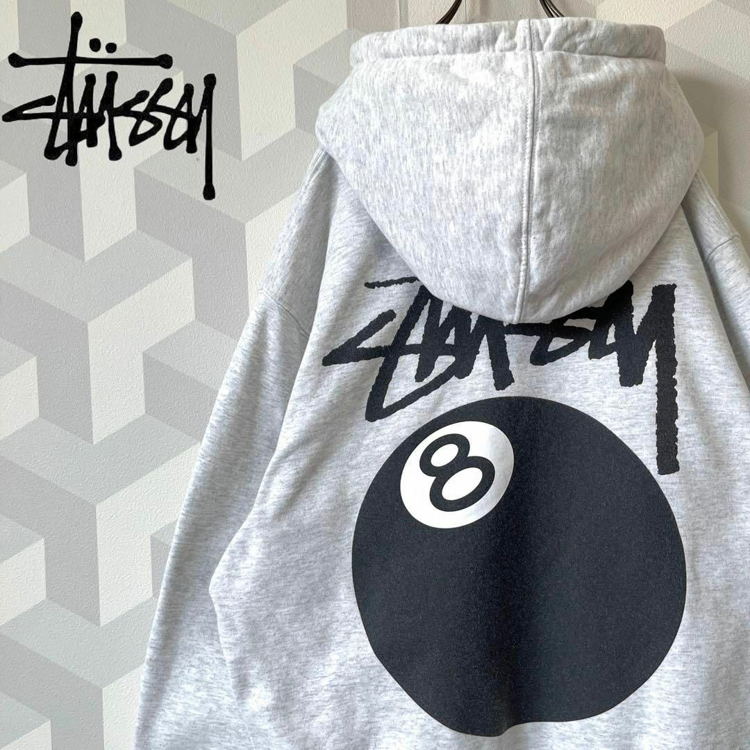 【美品】stussy ステューシー スウェット 8ボール プリント