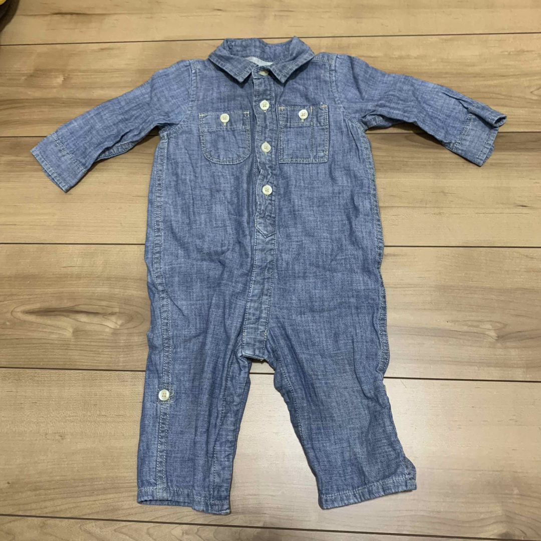 babyGAP(ベビーギャップ)のベビーギャップ　gap 長袖　ロンパース  カバーオール　デニム　70cm キッズ/ベビー/マタニティのベビー服(~85cm)(カバーオール)の商品写真