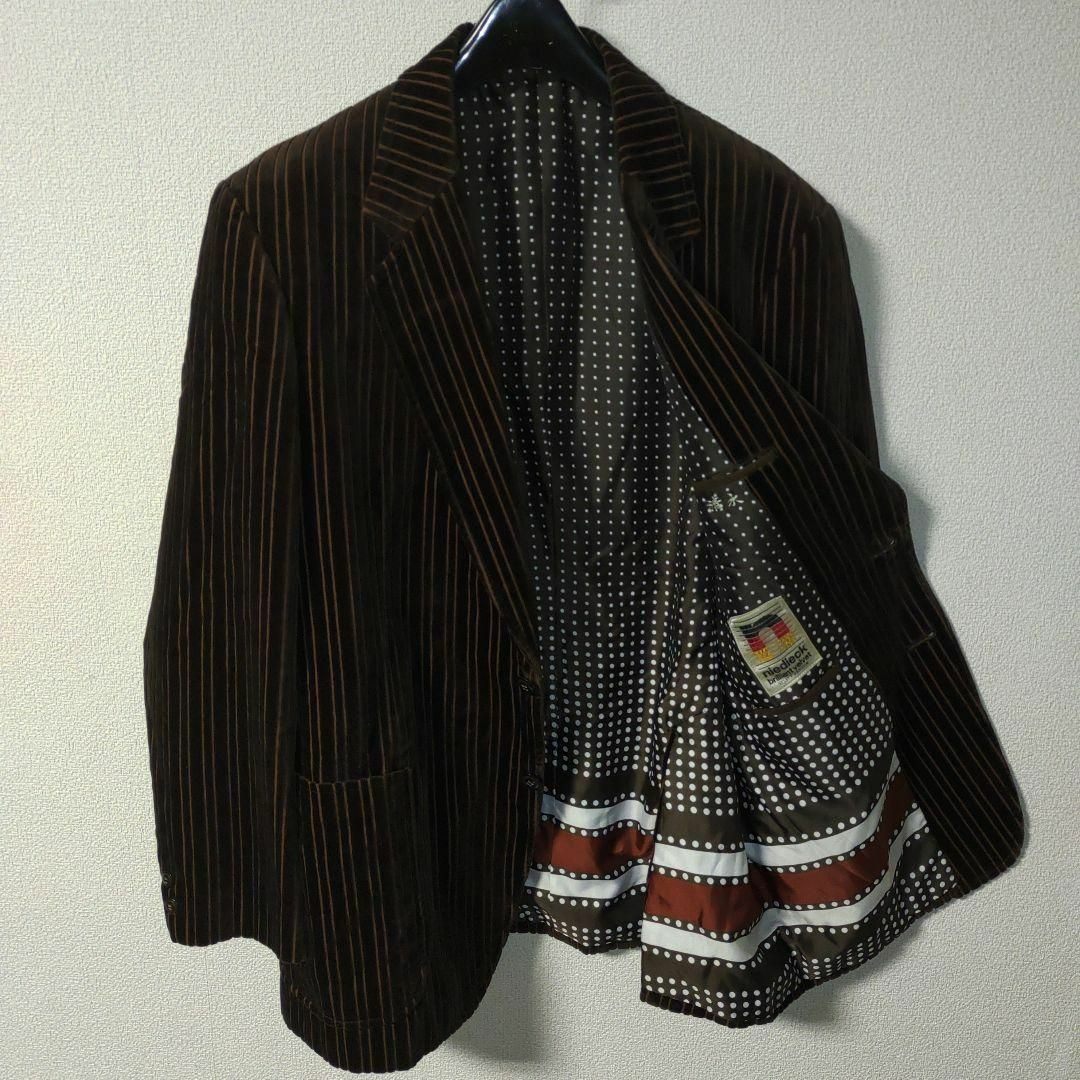 テーラードジャケットH3超美品　ニーディックブリリアントベルベット　高級紳士服　テーラードジャケット