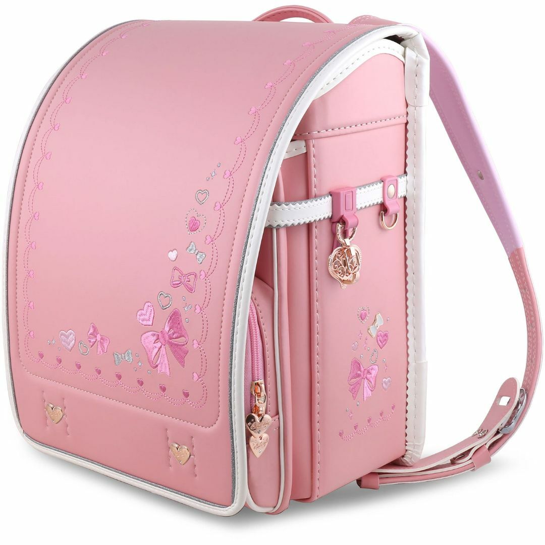 【新品】大人気 女の子ランドセル リボンモデル 大容量 軽量 撥水 ライトピンクこども用バッグ