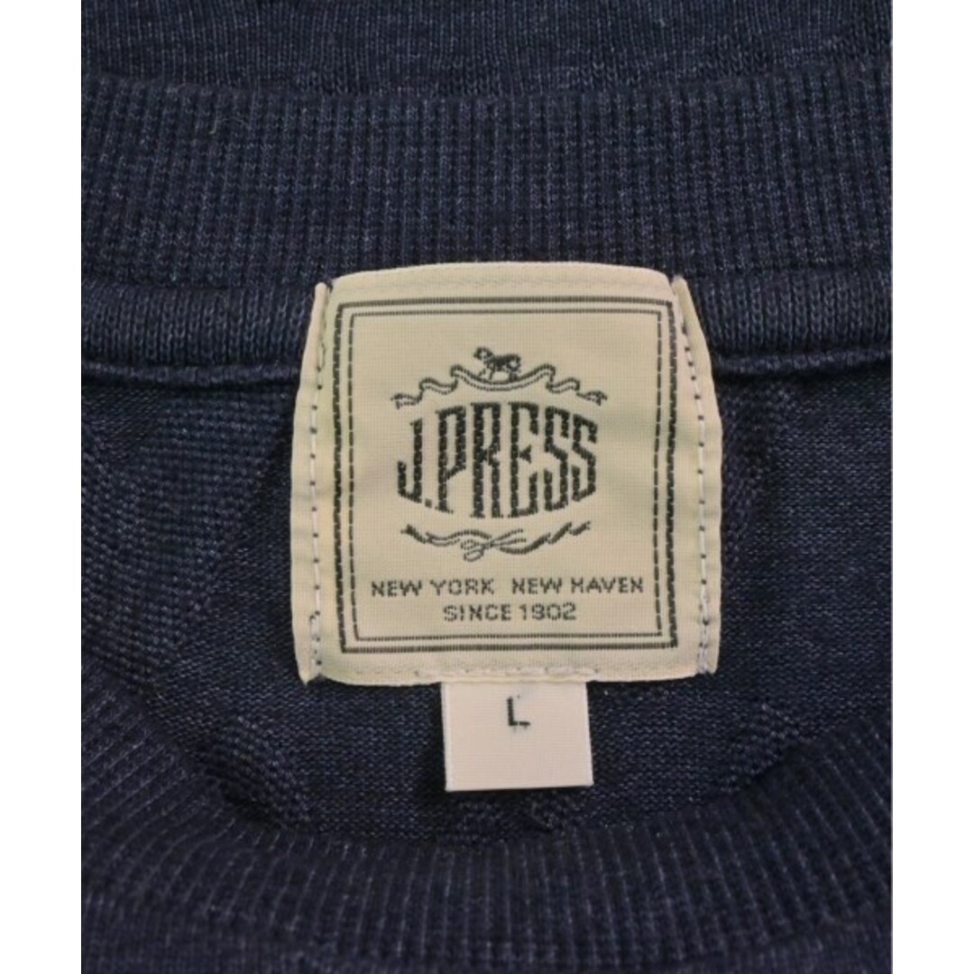 J.PRESS(ジェイプレス)のJ.PRESS ジェイプレス Tシャツ・カットソー L 紺 【古着】【中古】 メンズのトップス(Tシャツ/カットソー(半袖/袖なし))の商品写真