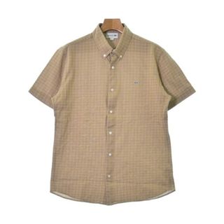 ラコステ(LACOSTE)のLACOSTE カジュアルシャツ 5(XL位) ベージュx白系(チェック) 【古着】【中古】(シャツ)