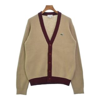 ラコステ(LACOSTE)のLACOSTE ラコステ カーディガン 5(XL位) ベージュxエンジ 【古着】【中古】(カーディガン)