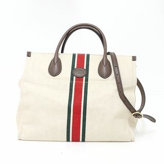 グッチ(Gucci)のグッチ GUCCI シェリーライン フォールダブル トートバッグ ショルダー 2WAY アイボリー 657422  【中古】(その他)