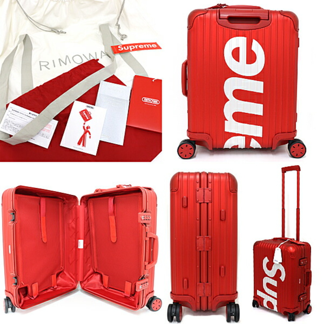 Supreme(シュプリーム)のシュプリーム×リモワ Supreme×RIMOWA コラボ キャリーバッグ スーツケース トパーズ マルチホイール 45L レッド【中古】Aランク レディースのバッグ(スーツケース/キャリーバッグ)の商品写真