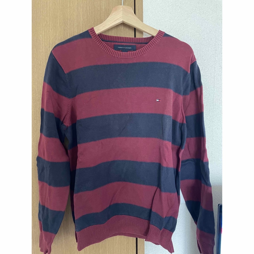 TOMMY HILFIGER(トミーヒルフィガー)のTOMMY HILFIGER ボーダーニット赤 メンズのトップス(ニット/セーター)の商品写真