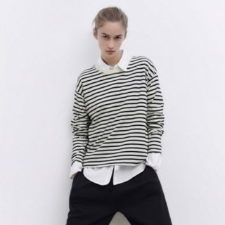 ザラ(ZARA)のZARA ボーダー トップス カットソー(カットソー(長袖/七分))