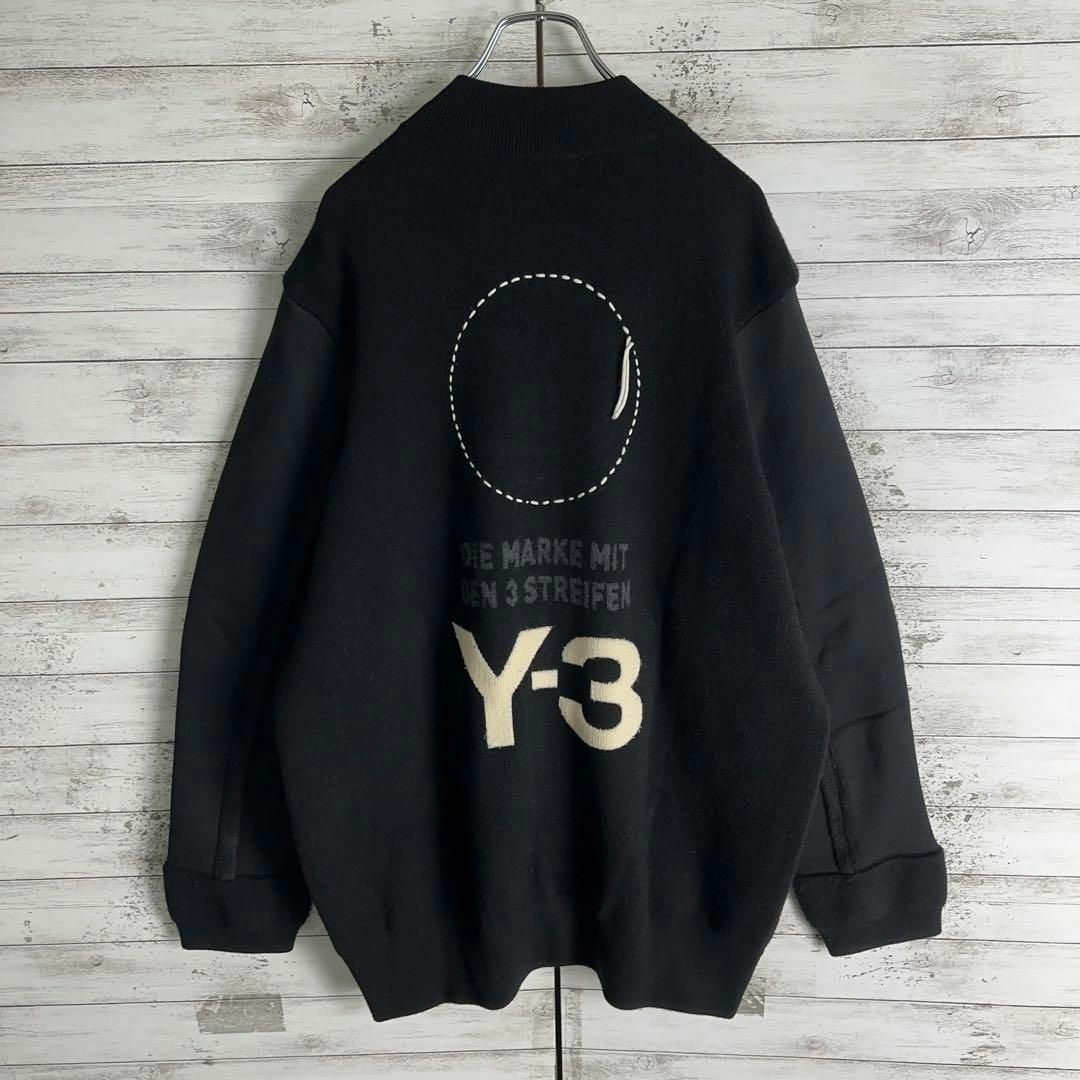 8215【モヘア地】Y-3☆ビッグロゴ定番カラー肉厚ジャケット　入手困難　美品