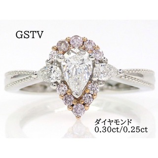 GSTV Pt950 K18 ダイヤモンド0.30ct/0.25ct リング(リング(指輪))